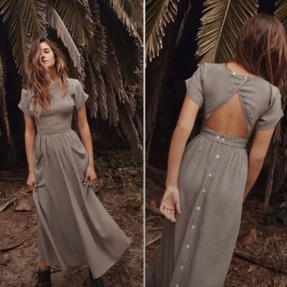 Christy Dawn RARE Midi Jane Dress in Midnight Houndstooth - Picture 1 of 7